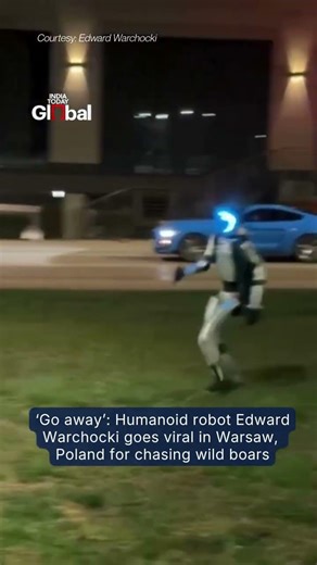 AI Humanoid Robot “Edward Warchocki” Chases Wild Boars in Warsaw Using Voice Commands #viral