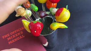 Vintage Glass Cocktail Swizzle Sticks: Hand-painted Fruit & Veggie Tops, Set of 15 - Etsy