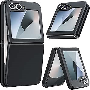 FNTCASE for Samsung Galaxy Z-Flip-6 Case: Frosted Matte Slim Lightweight Military Grade Cell Phone Protective Cover Durable Rugged DropProof Shockproof TPU(Black)