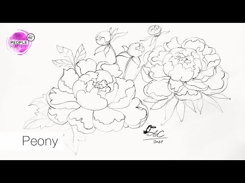 Easy Way To Draw Peony For Beginners / STEP BY STEP Drawing Tutorial