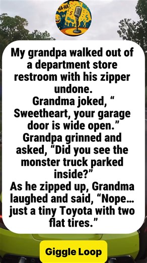 Grandpa’s Open Zipper And The World’s Smallest Garage Surprise#funny#joke#humor