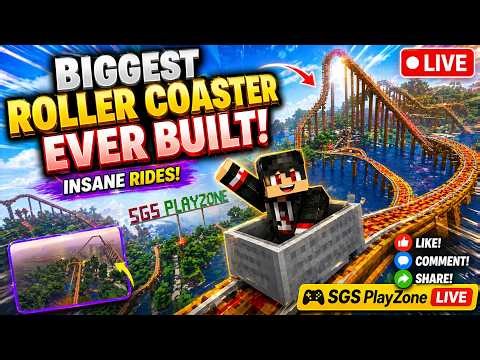 LIVE🚨 🎮: Biggest Minecraft Roller Coaster Ride Ever 🎢 | Full Fun Ride!