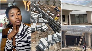 "No longer a tenant": Lady clears land, builds expensive house, tiles interior