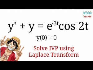 Use Laplace Transform to solve IVP y'+y=e^-3t cos2t, y(0)=0 | DE