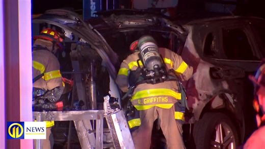A hybrid vehicle caught fire inside an auto repair facility in Pittsburgh’s Lawrenceville neighborhood late Wednesday, leading to the car’s battery exploding. wpxi.tv/4gzcNFB | WPXI-TV Pittsburgh