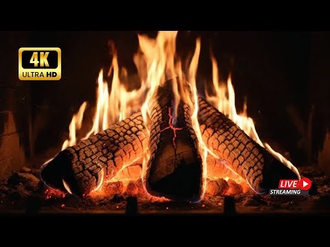 7 Hours Fireplace in 4K – Pure Fire • No Music • Deep Relaxation