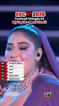 My Top 14 - Festivali i Këngës 64: SEMI-FINAL 1 | ALBANIA 🇦🇱 EUROVISION SONG CONTEST 2026 🎶😍