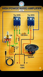 High power audio amplifier circuit ✅👇🛠️🔌 #amplifier #electronics #electric #reelsviral #electricity #electrician #electronic_info | Electronic info