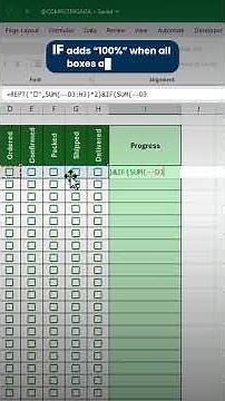 Excel Tips #110: Automate Order Status with Excel Checkboxes ✅