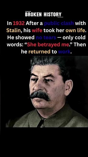 Stalin’s Cold Reaction to His Wife’s Death 😳 #history