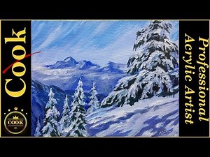 Paint and laugh, and Paint a Pine Mountain Scene for Beginner Acrylic Painting with Ginger Cook