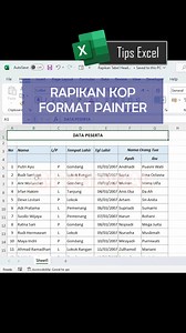 430K views · 5.9K reactions | Mengatur tabel header dengan Format Painter di Excel Jangan lupa follow akun instagram amustilan dan halaman facebook AM TUTORIAL. #tipsexcel #microsoftexcel #belajarexcel #tutorialexcel | AM Tutorial | Facebook