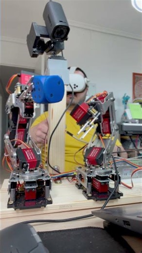 I Controlled Two Robot Arms Using VR (Real-Time) #robot #vr #diy