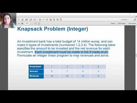 Integer linear optimization (formulation)