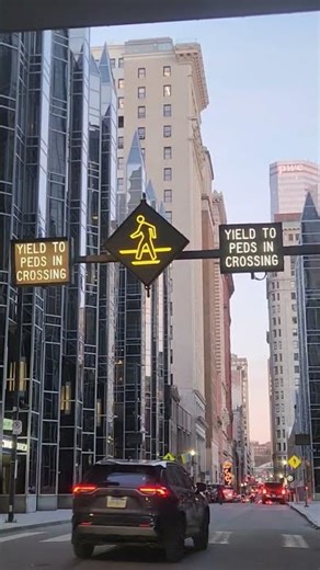 Flashing Pedestrian Crosswalk Blackout Signs In Downtown Pittsburgh!