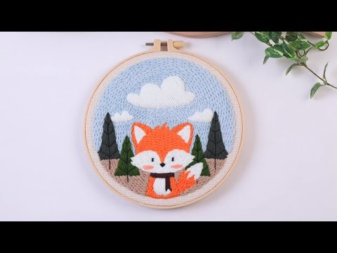 65257 Small animal pattern punch stitch embroidery set