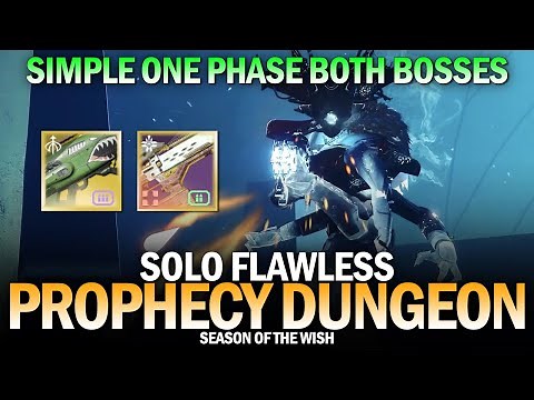 Solo Flawless Prophecy Dungeon (Simple 1 Phase Both Bosses) [Destiny 2]