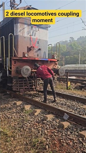 2 Diesel Locomotives coupling moment ll #shorts #viralshorts #rakeshlpvlog #railway #wdg3a