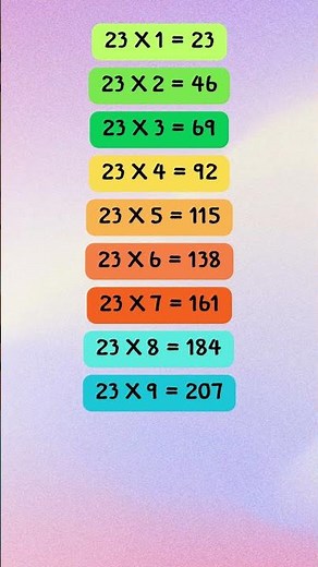 ท่องสูตรคูณแม่ 23|ฝึกท่องสูตรคูณ|สื่อการสอนสำหรับเด็ก #shorts