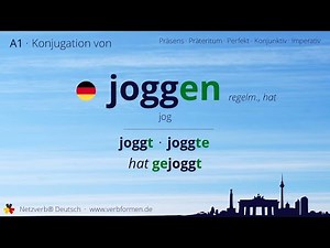 Konjugation des Verb „joggen“ (hat) - alle Zeitformen lernen, Übersetzung, Tutorial
