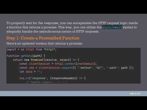 How to Await HTTP2 Client Library GET Calls in NodeJS