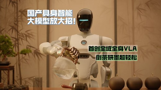国产具身智能大模型放大招 首创全域全身VLA 倒茶研磨超轻松