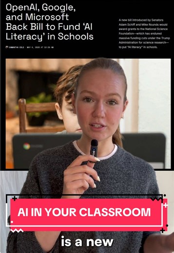 Teachers, you’re going to want to pay attention to this. 📝 The Lift AI Act, backed by big tech, wants to put AI in every K-12 classroom 🧐If this passes, are you ready to teach it in your classroom? #aiteacher #ailiteracy #edtech #teachernews