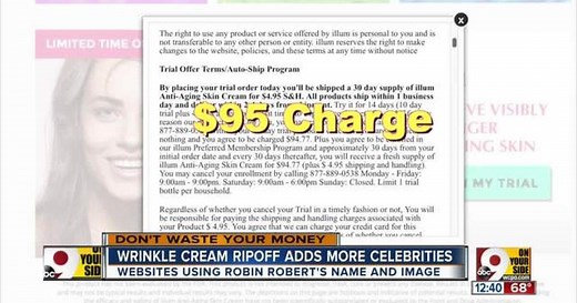 ABC's Robin Roberts used in wrinkle cream ripoff