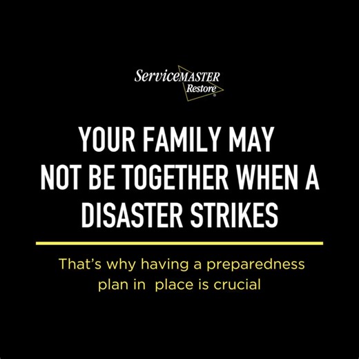 Your family may not be together when a disaster strikes. That’s why having a preparedness plan in place is crucial. With a detailed communication plan, everyone in the family may be able to stay calm and feel in control in an otherwise terrifying situation. | ServiceMaster Restore | Facebook