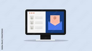 Email list building, customer contact information and newsletter subscriber marketing and management software, video animation.