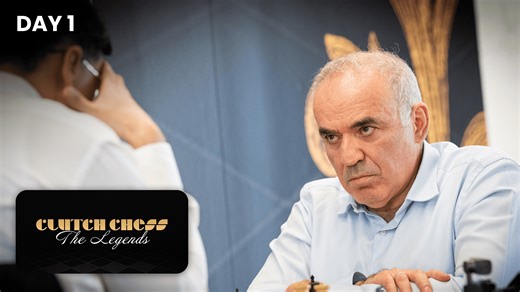 2025 Clutch Chess Legends Day 1: Kasparov Leads Anand