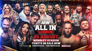 History was made with #AEW's record-shattering UK debut at Wembley Stadium connected by EE with #AEWAllIn! This year, AEW returns on Sunday 25th August for another historic night of action! Be there LIVE for one of the biggest professional wrestling events of the year 🎟 livenation.co.uk/artist-all-elite-wrestling-1416841 | All Elite Wrestling