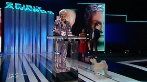 The amazing moment when Glenn Close brought her dog on stage to accept best female lead at the Spirit Awards. | The Hollywood Reporter