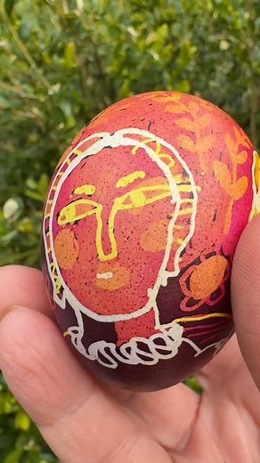I love the process of painting Easter eggs. If you don’t know, it’s like doing batik. You draw with wax onto the egg to leave each color pure and add them to a dye bath. And just build it up that way. I’ve been doing this for years, I had a big bowl of them and then something fell down on it and smashed most. It was shocking. The first 4 in this reel, I painted on Friday and the last 3 are what I have left from previous years. Thanks to @sarahcharltonfrank for hosting this beautiful day and I fi