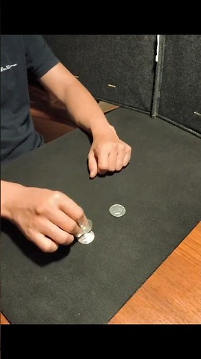 this coin across trick sounds real - 2 coins follow 1 #cointricks #magicfun #advancedcoinmagic