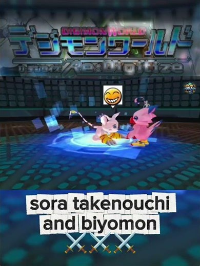 Sora and Biyomon in Digimon World ReDigitize