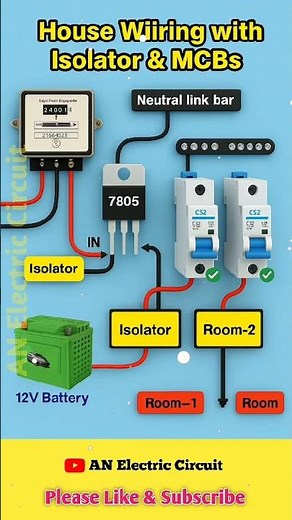 House Wiring with Isolator & MCBs | Complete Electrical Setup Guide | #shortsfeed #youtubeshorts
