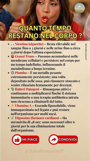 ⏳ Quanto tempo RESTANO nel corpo? La Verità Incredibile