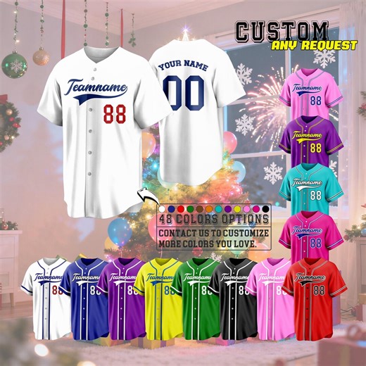 Custom Baseball Jersey, Stitched Team Name, Personalized Sports Shirt - Etsy