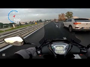 Kymco Agility S 125i - Top Speed & 0-100 (GPS) (POV GoPro)