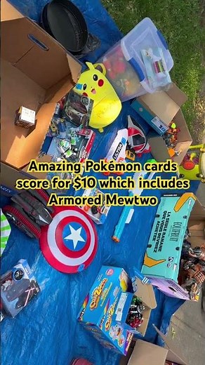 Pokémon Armored Mewtwo with cards for $10 #retrogaming #garagesale #yardsale #yardsalefinds #pokemon