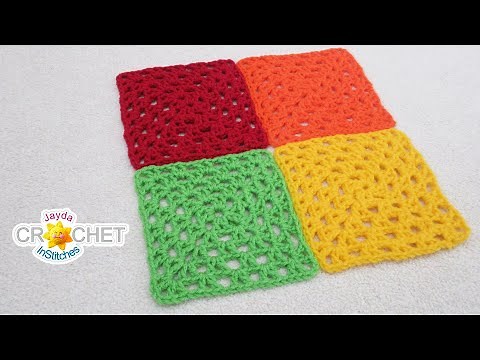 V Stitch Granny Square Crochet Pattern & Tutorial For Beginners