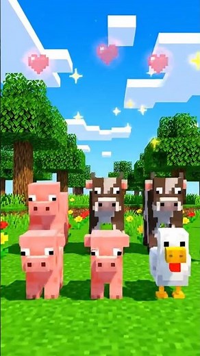 Cute Minecraft Animals 🐮🐷🐔