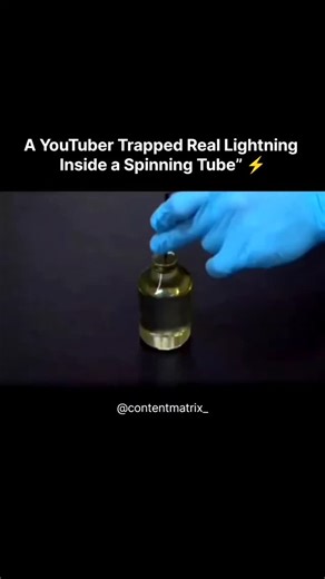 Content_Matrix on Instagram: "⚡ Lightning… trapped inside plastic? A YouTuber used a particle accelerator to fire high-energy electrons into a spinning acrylic tube, building up massive electric charge until it finally discharged — creating frozen lightning-like patterns called Lichtenberg figures. These branching paths show how electricity actually moves through solid material, turning raw physics into something that looks straight out of sci-fi. Disclaimer: This video is shared for educational