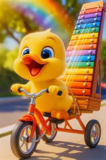 The Little Duck Buys a Rainbow Xylophone and Explores Fun Melodies with the Baby! 🎶