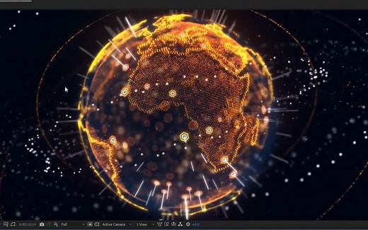 Trapcode Form制作全息科幻粒子地球动画AE教程