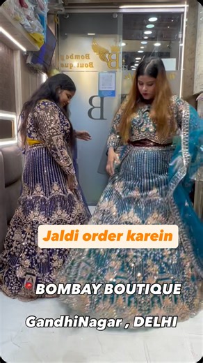 GOURI BY BOMBAY on Instagram: "Dm for order online 9818785955 All offers available till stock available Book Fast !!! BOMBAY BOUTIQUE Address : 6431 , Mukherjee gali GandhiNagar nagar , DELHI Phone 9818785955 We provide wholesale n retail both !! #viralreels #trending #reels #lehngas #fashion #wedding #shopping #retail #shippingworldwide✈️🌎"