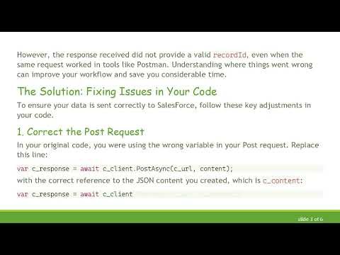 Sending Data to SalesForce using HttpClient in C# : Fix Common Issues