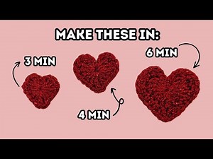 3 Easy Crochet Hearts Tutorial ❤️ #crochetheart