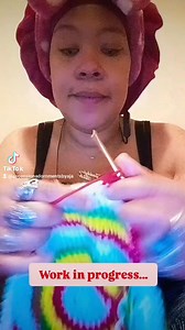 懶❤️Late night work in progress...crocheting another Drawstring Loc...